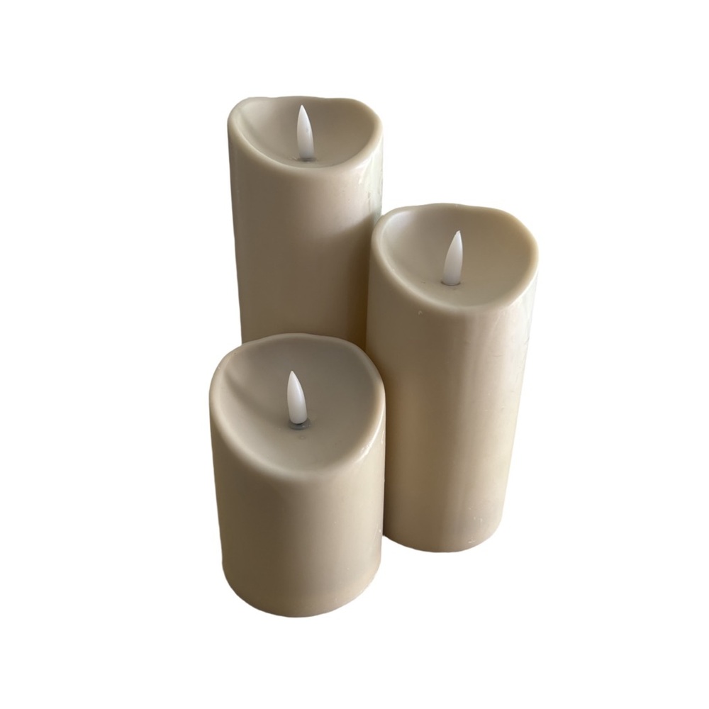 Elegant Cream LED Candle Set